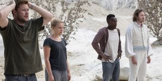 Jack Raynor Florence Pugh William Jackson Harper and Vilhelm Blomgren watch in horror in Midsommar