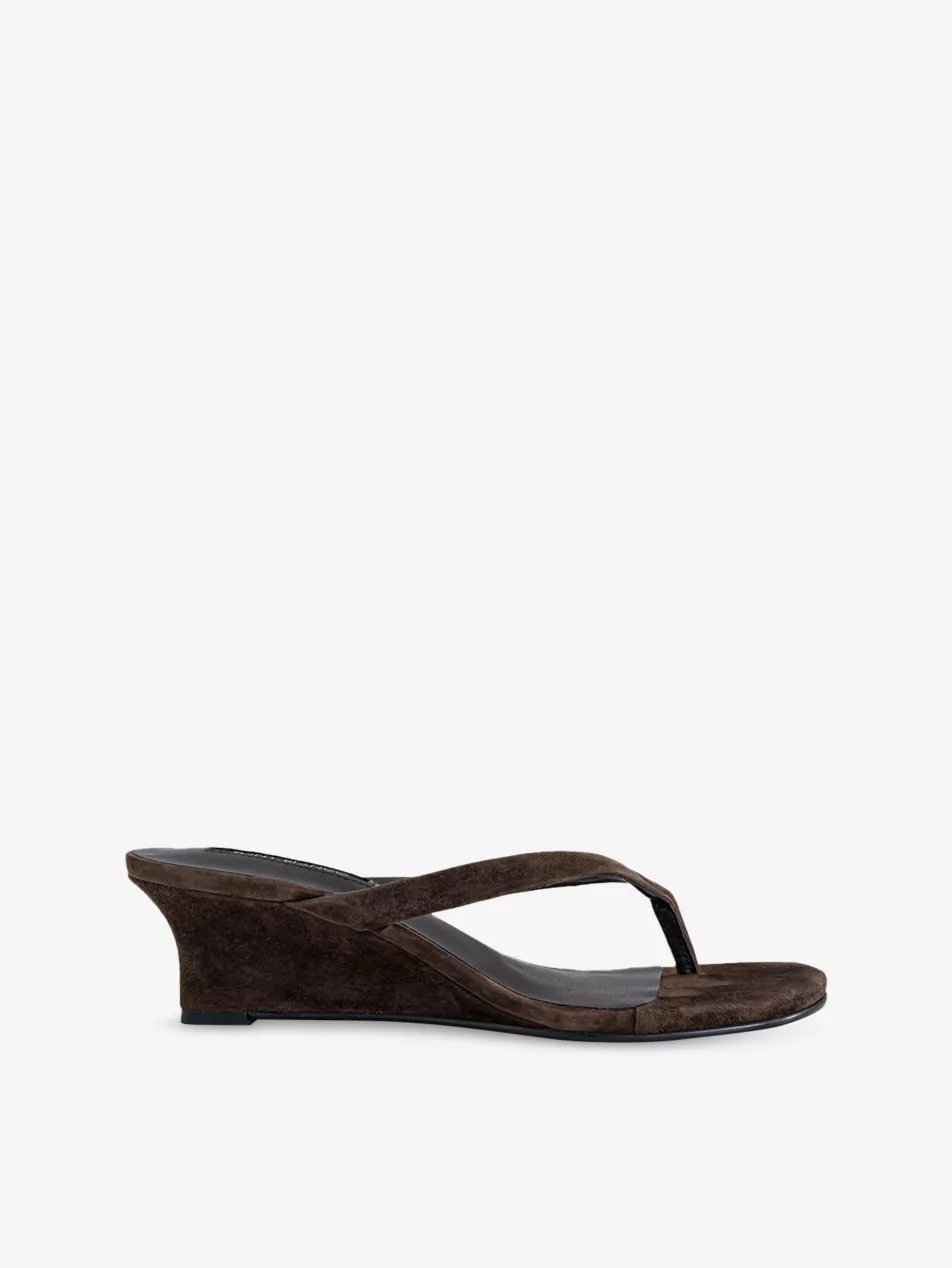 Edgy Suede Heeled Wedges - Eur 36 / 3 Uk Women