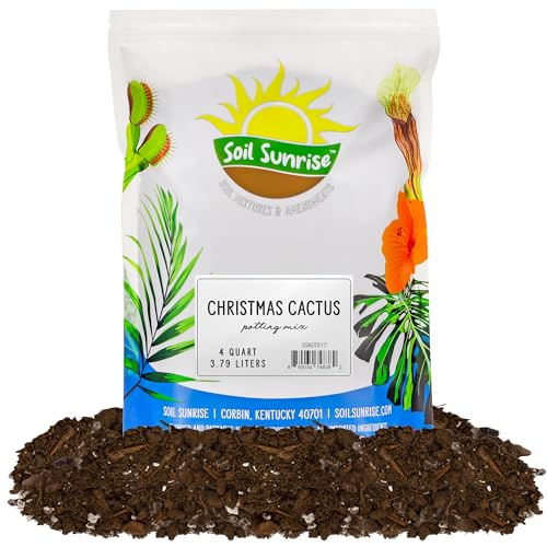 Soil Sunrise Christmas Cactus Potting Soil Mix (4 Quarts) Custom Blend for Xmas, Easter, and Thanksgiving Cactus Tropical Indoor Houseplants
