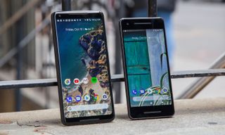 Pixel 2 XL (left) and Pixel 2 (right)