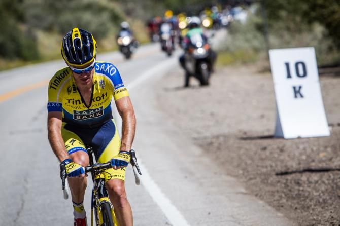 Michael Rogers (Tinkoff-Saxo) attacks on stage 3 of the USA Pro Challenge from Gunnison to Monarch Mountain