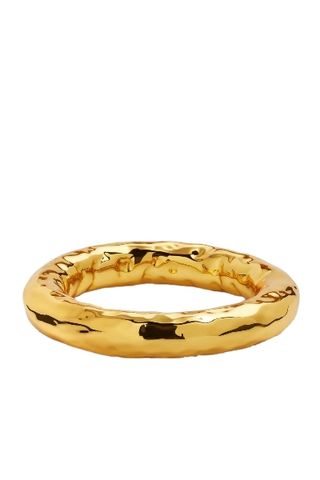 Hammered Gold Chunky Stacking Bangle