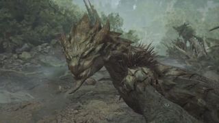 Trailer screenshot of a Rathian returning for Monster Hunter Wilds