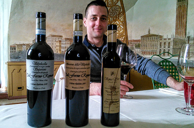 Michele Dal Forno and his wines.