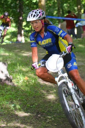 Rebecca Sauber (LCR/Ergon) riding smooth and steady