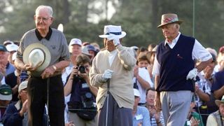 Gene Sarazen, Byron Nelson and Sam Snead at the 1999 Masters