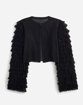 Madewell x Reluxe Fashion, Alaïa Sheer Silk Blend Preowned Ruffled Cardigan