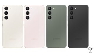 Gelekte renders van de Samsung Galaxy S23 in vier kleuren