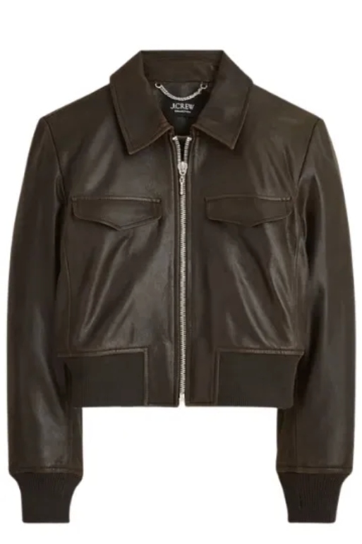 J.Crew, Collection Cropped Flight Jacket in Suede