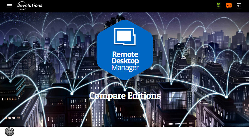 Website screenshot of Remote Desktop Manager