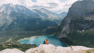 A hiker at Glacier National Park