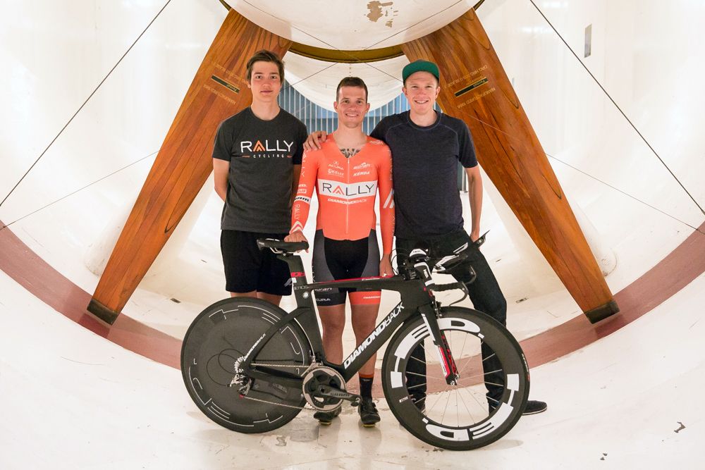 Adam De Vos, Evan Huffman and Rob Britton of Rally Cycling