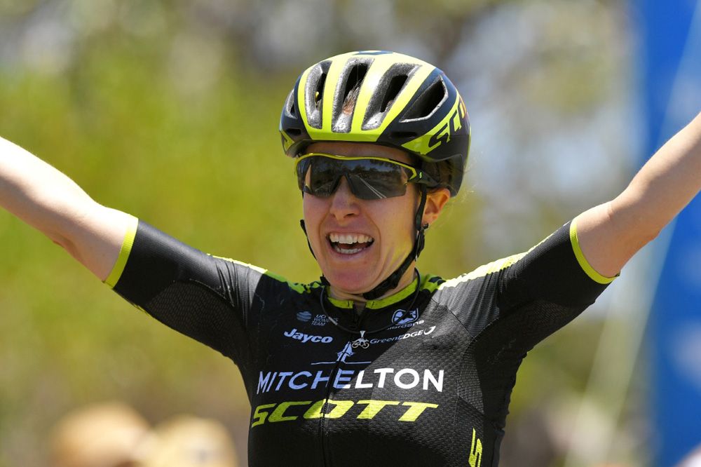 Amanda Spratt savours her stage victory