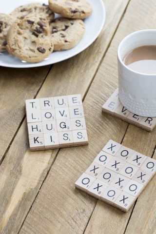 How to make coasters from scrabble tiles
