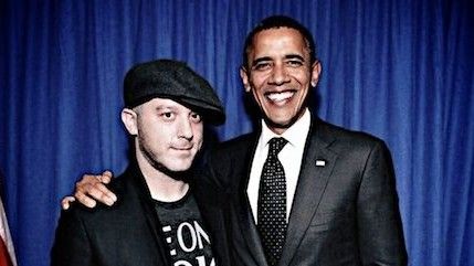 DJ Adam 12 with Barack Obama