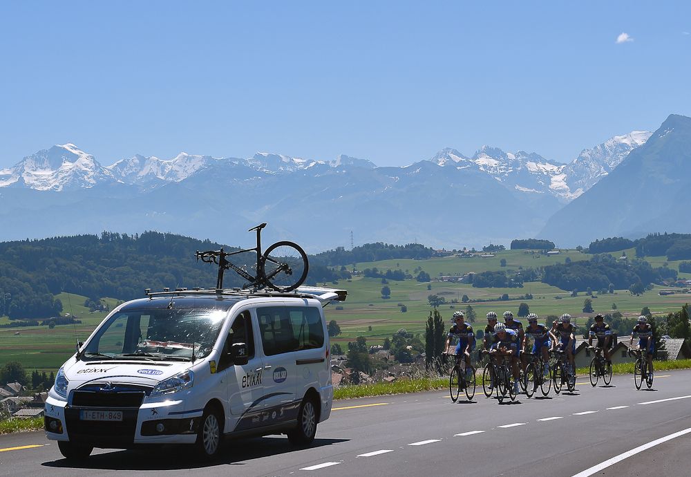 Etixx-QuickStep train on the Tour's second rest day