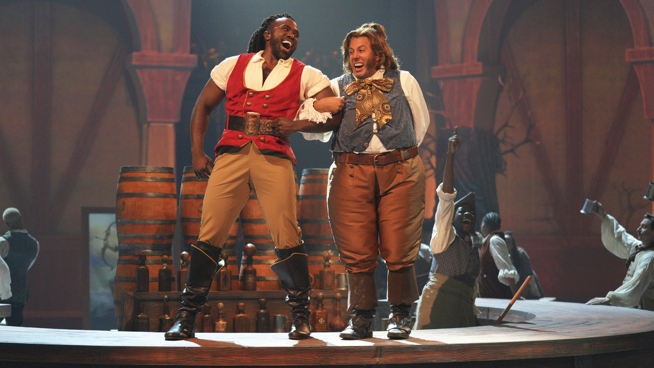 Gaston and LeFou in Beauty and the Beast: A 30th Celebration