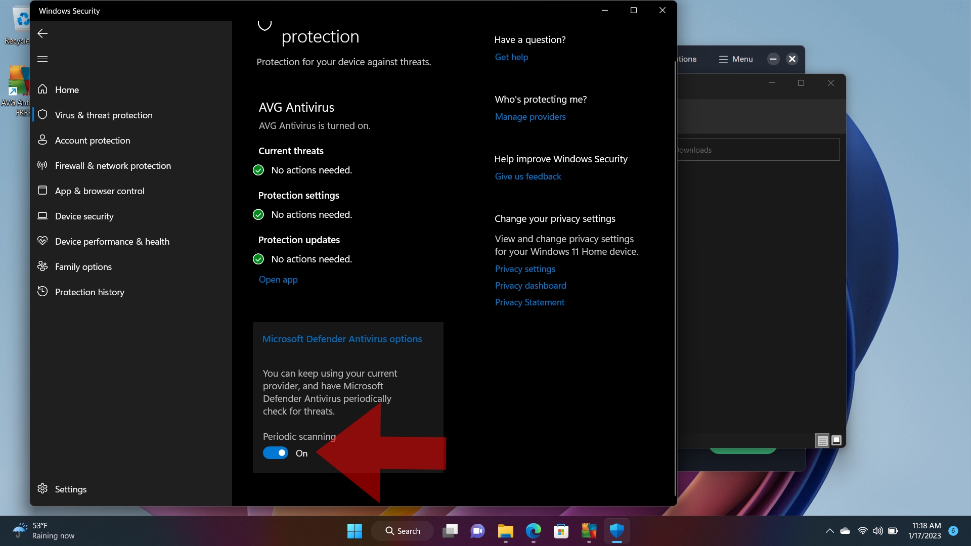 Désactiver Microsoft Defender dans Windows 11