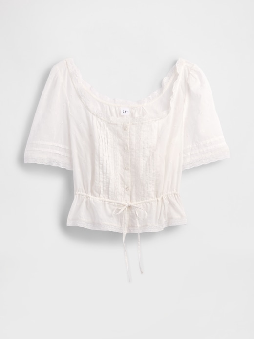 Lace-Trim Peplum Top