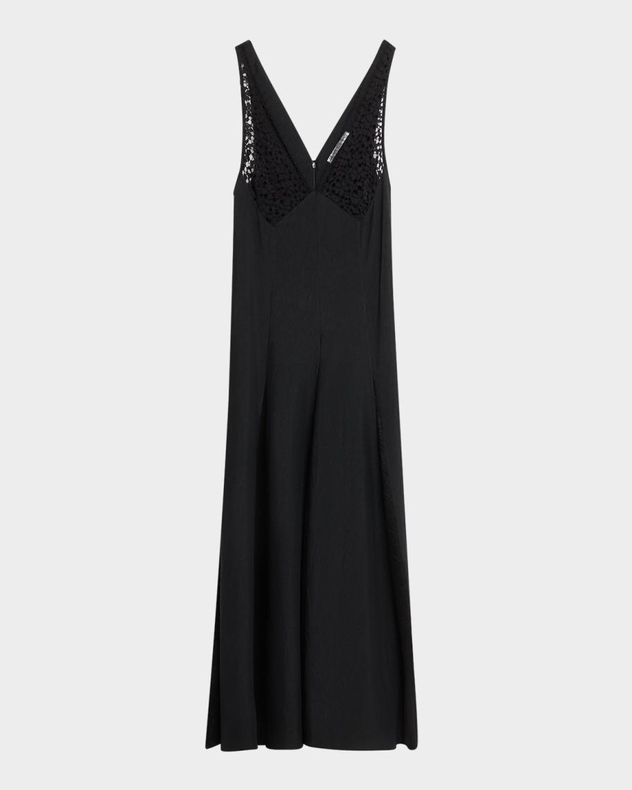 V-Neck Lace But Midi Dress