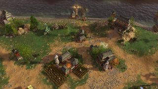 A Chinese town on the coast in Age of Mythology: Retold Immortal Pillars