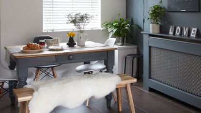 kitchen with wooden bench and table