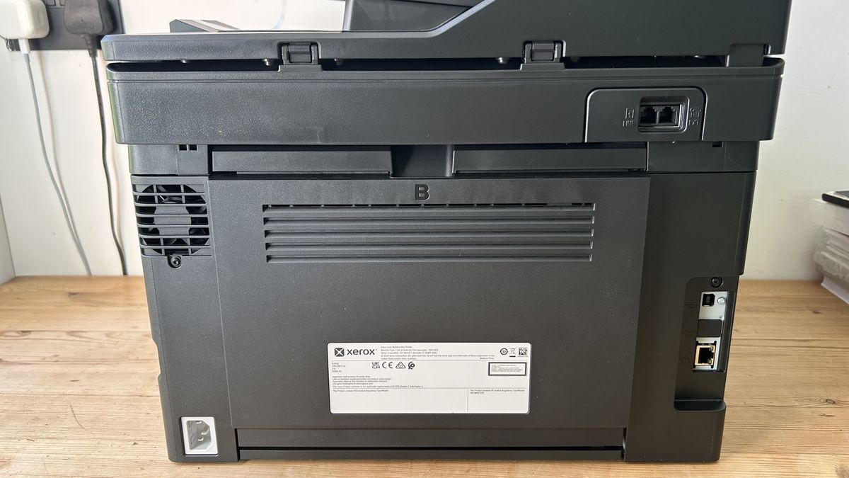 The Xerox C255a on a table in a home office during our tests
