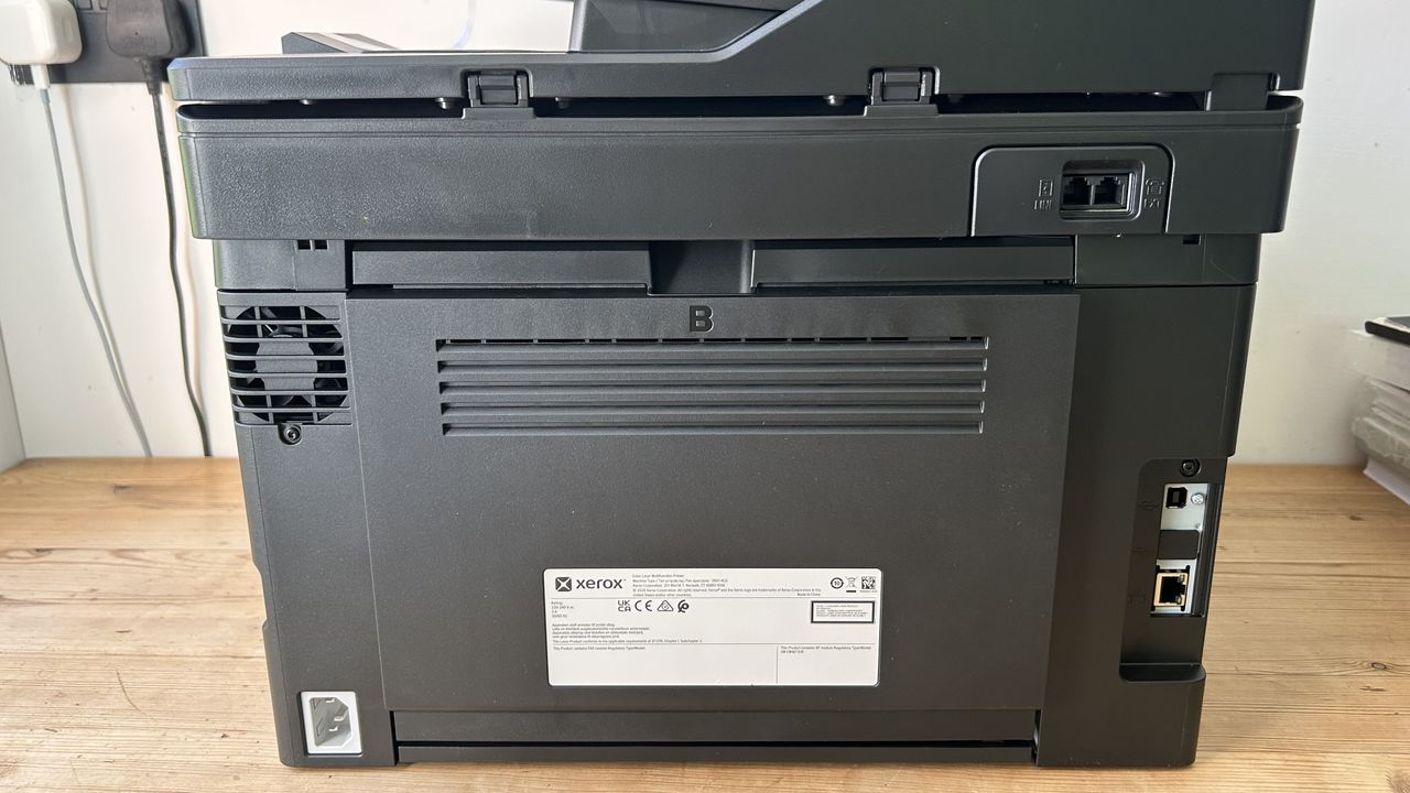 The Xerox C255a on a table in a home office during our tests