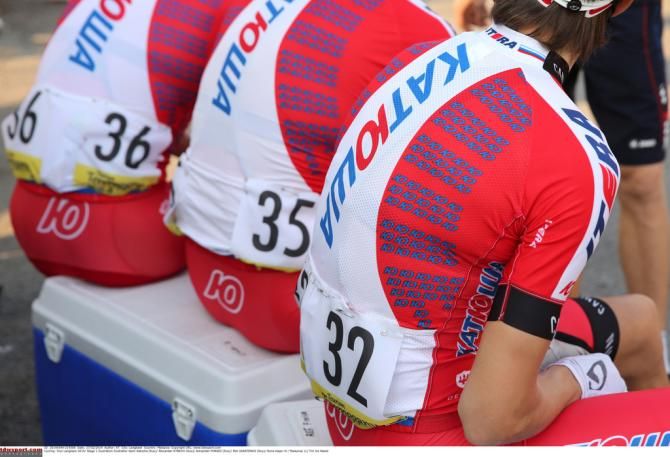 Katusha riders enjoy the make-shift esky seating