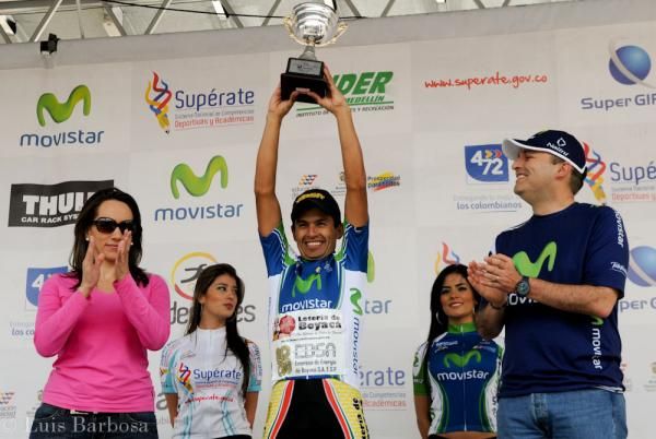Stage 11 winner Fernando Camargo (Loteria Empresa De Energia De Boyaca) on the podium