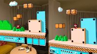 Images of Super Mario Bros in 3D AR in someone's living room 