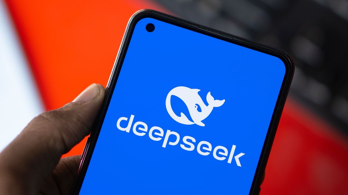 DeepSeek logo on phone