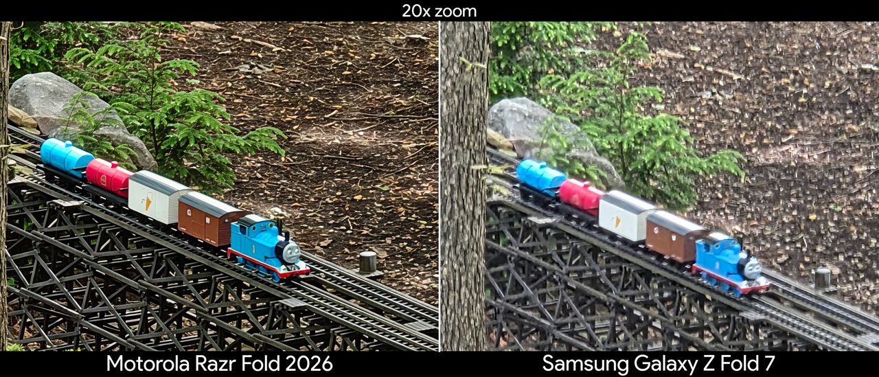 Comparing telephoto camera quality between the Motorola Razr Fold 2026 and Samsung Galaxy Z Fold 7