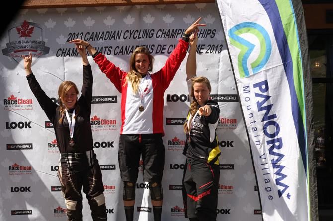 Elite women's Canadian DH Nationals podium