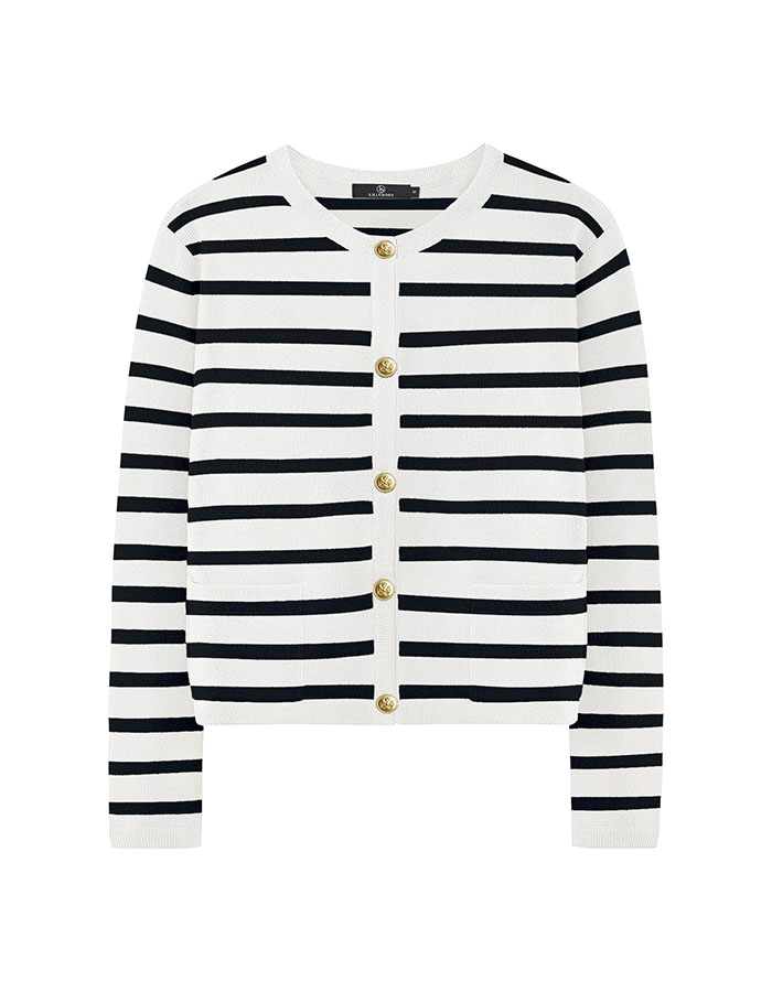 Lillusory Women&#039;s Striped Cardigan Sweaters Fall Outfits Clothes Fashion Trendy Long Sleeve Tops Casual Knit Lady Jackets White Black S