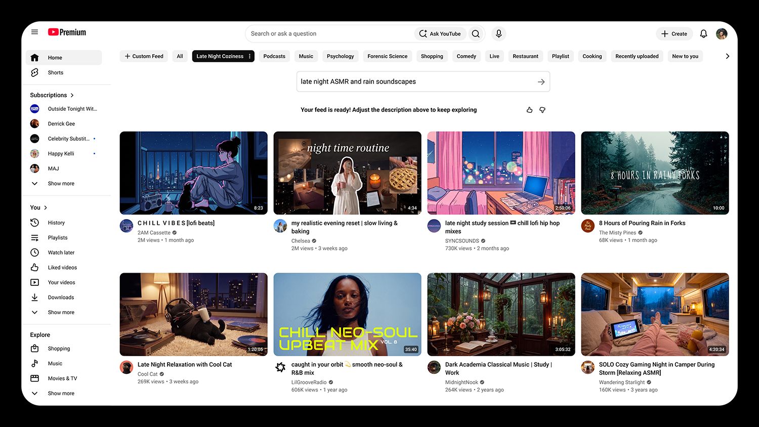 YouTube Custom Feed