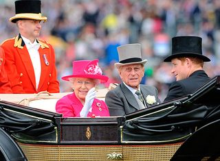 Queen Elizabeth II, Prince Philip and Prince Harry