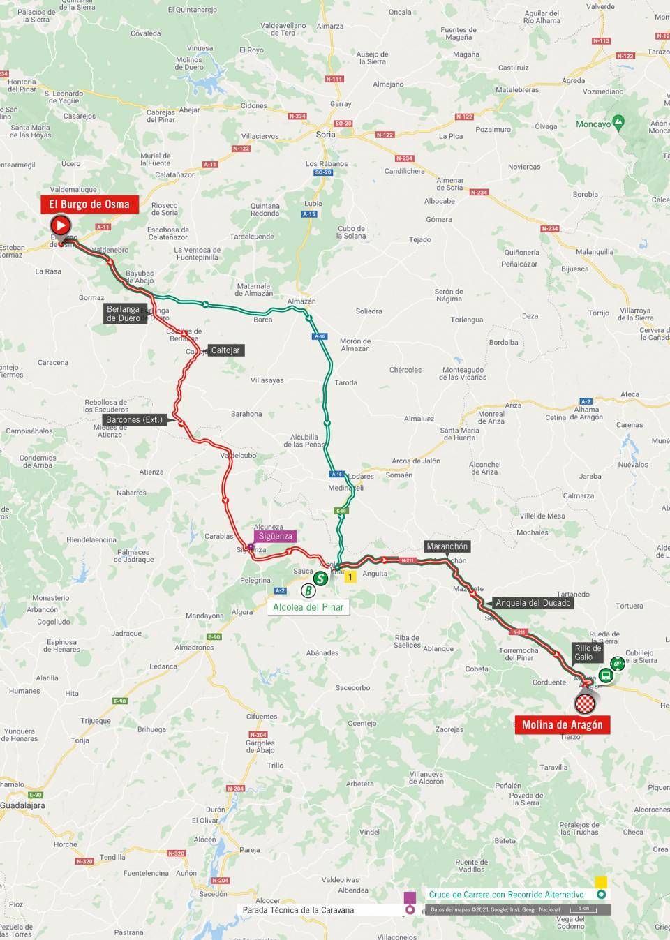 Stage 4 map 2021 Vuelta a Espa&ntilde;a