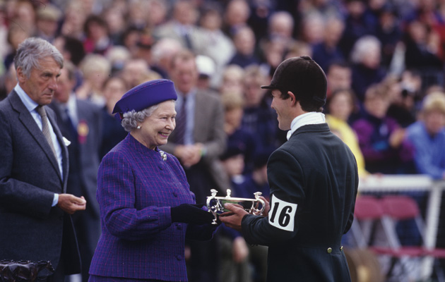 Austin O'Connor receives the Glentrool Trophy at Badminton Horse Trials in 1999