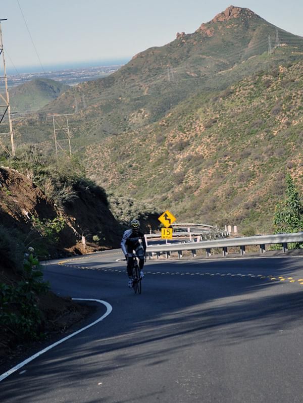 While Zach Bell has left his teammates behind on a twisting ascent.