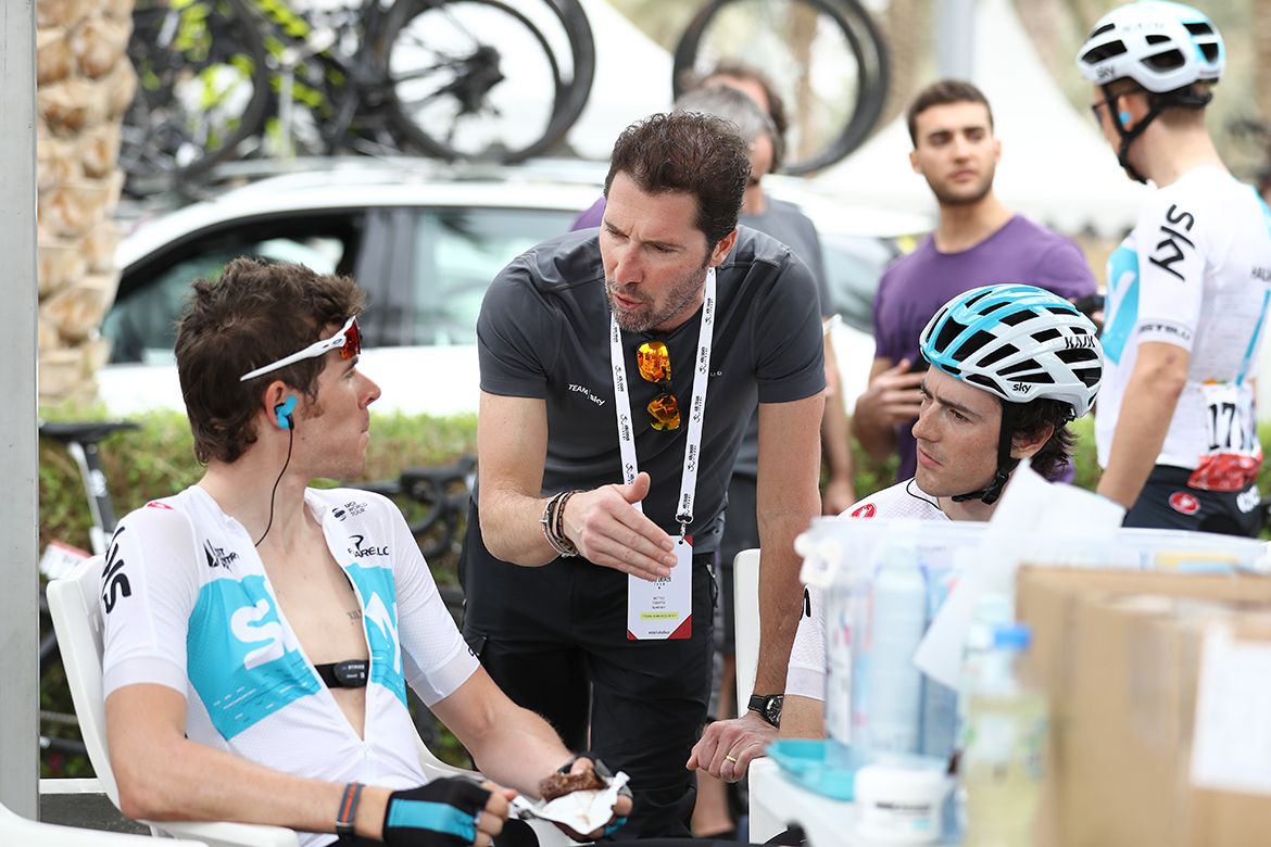 Luke Rowe and Leonardo Basso at the start