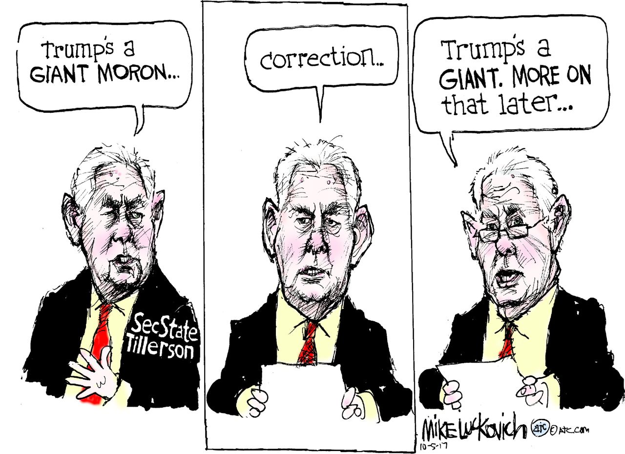 Political cartoon U.S. Trump Rex Tillerson