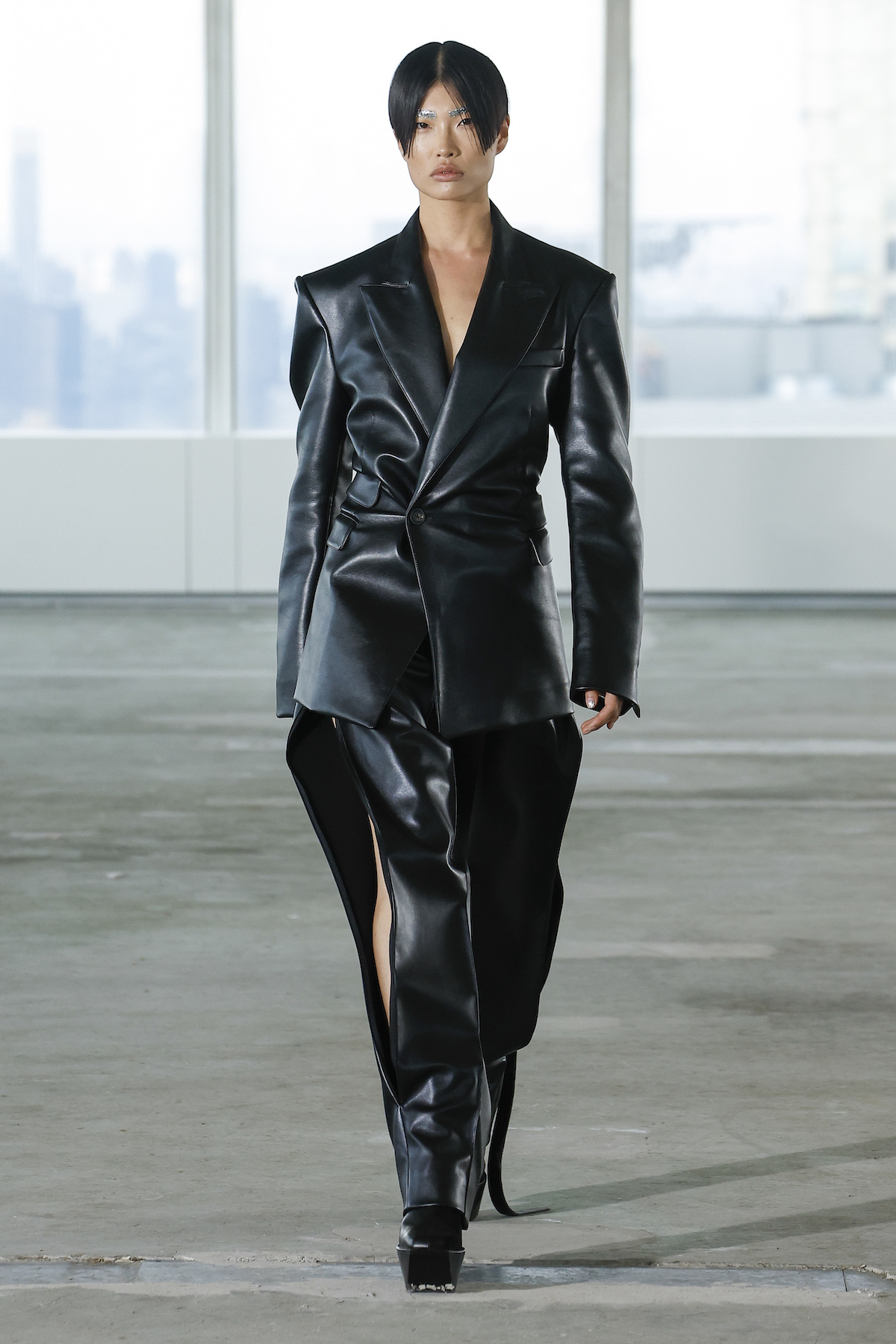 Model on runway wearing Peter Do at New York Fashion Week S/S 2023