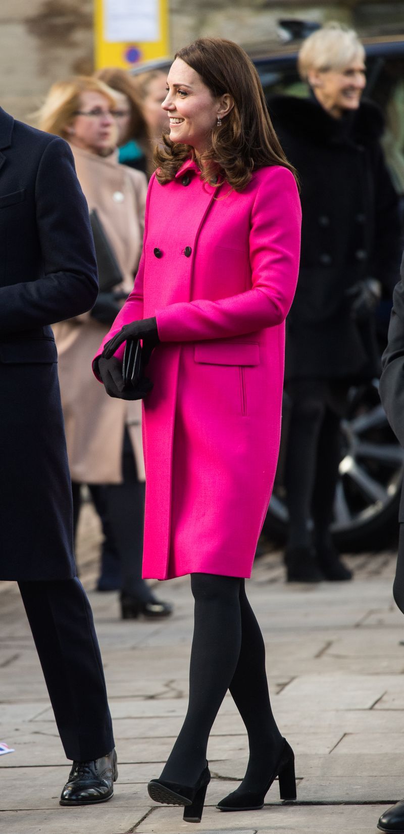 Clothing, Pink, Street fashion, Fashion, Coat, Overcoat, Footwear, Dress, Outerwear, Magenta,
