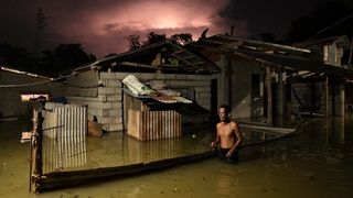 A flooded street