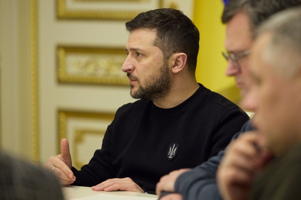 Zelensky at a meeting