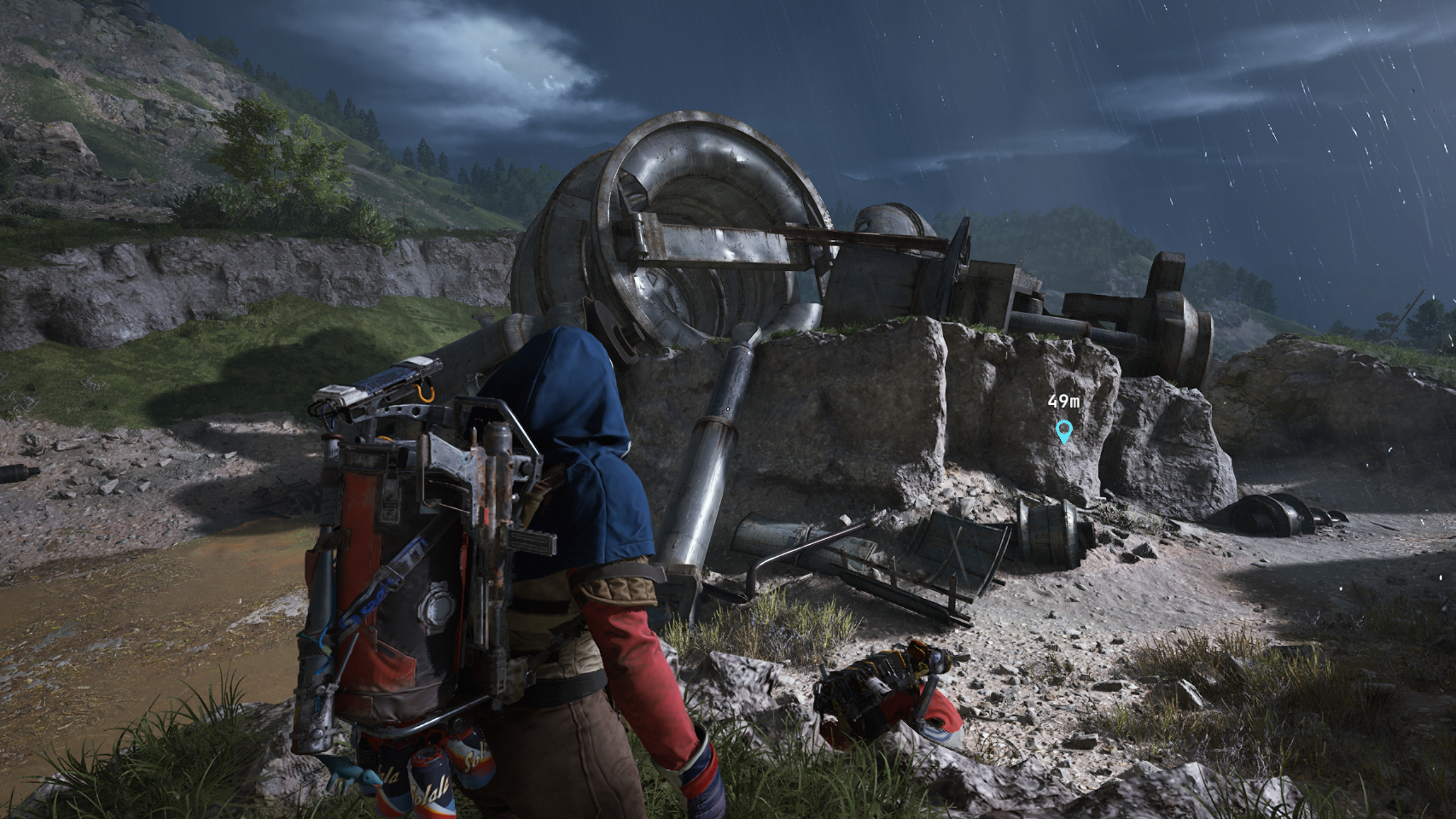 Arc Raiders A Prime Specimen: A player looking at an Arc Deforester on a mount in Blue Gate.