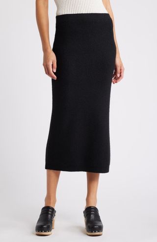 Rib Sweater Midi Skirt