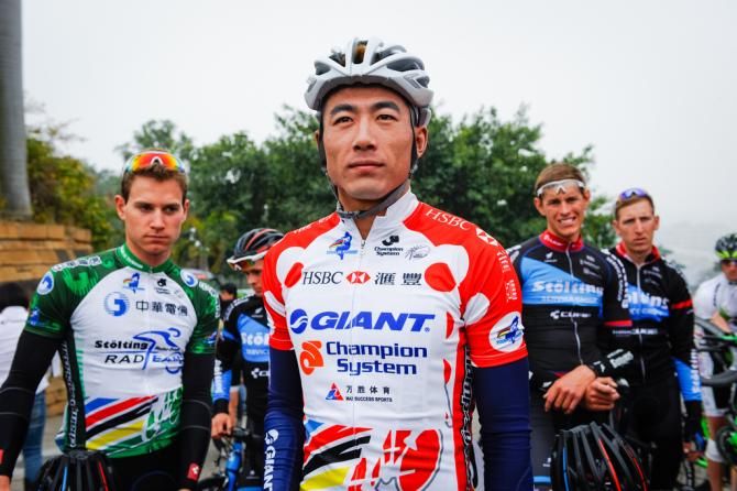 The polka dot jersey of Nan Wu