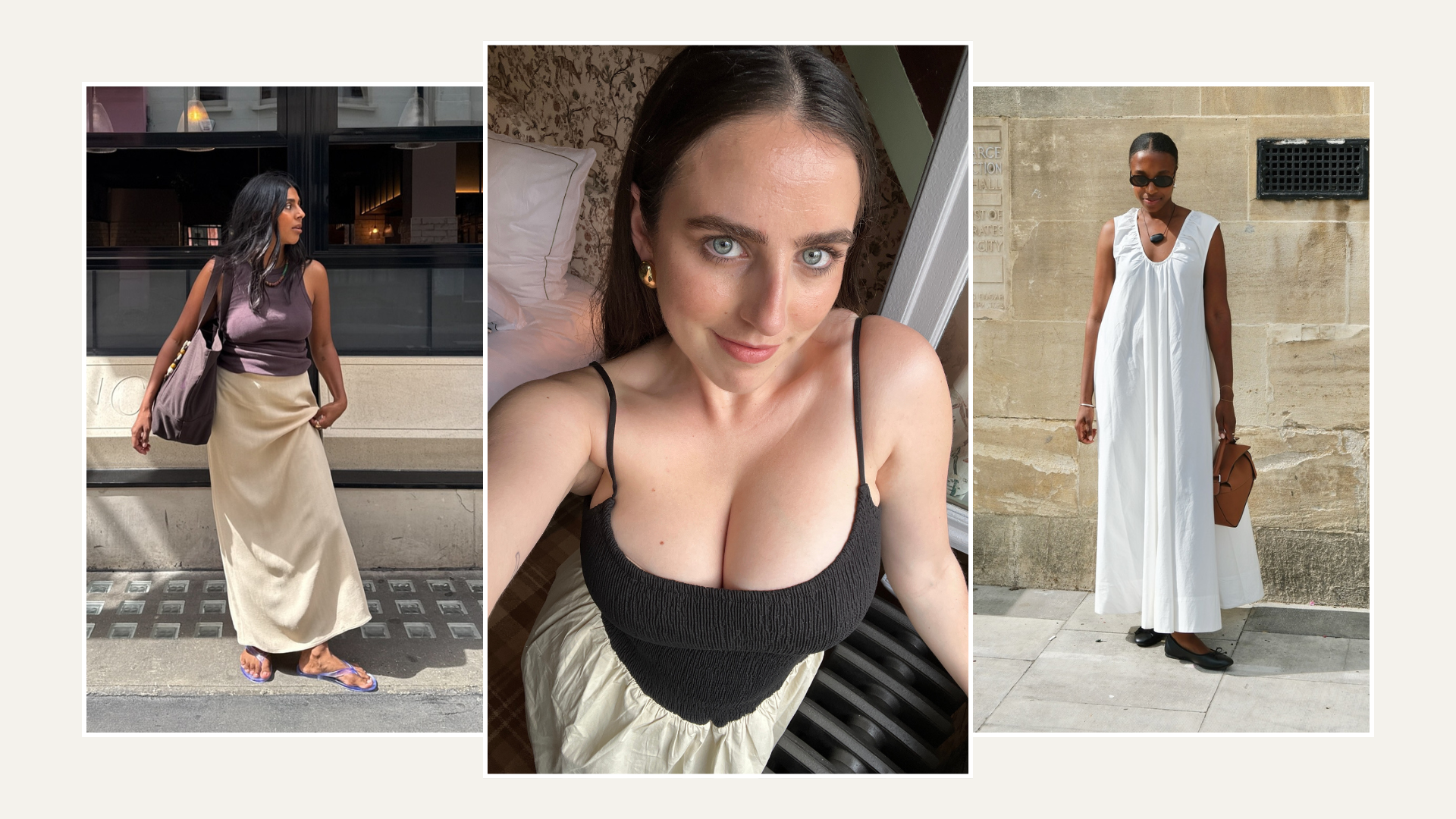 A collage of chic style insiders wearing the Australian fashion brands to know.